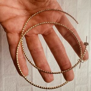 Melinda Maria Twisted Gold Hoop Earrings 3”